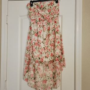 Strapless floral dress